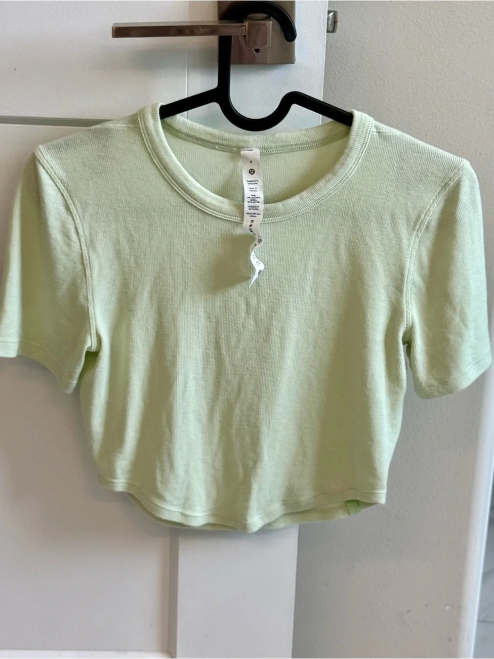 lululemon Hold Tight  Light Mint Ribbed Short Sleeve Tee size 4